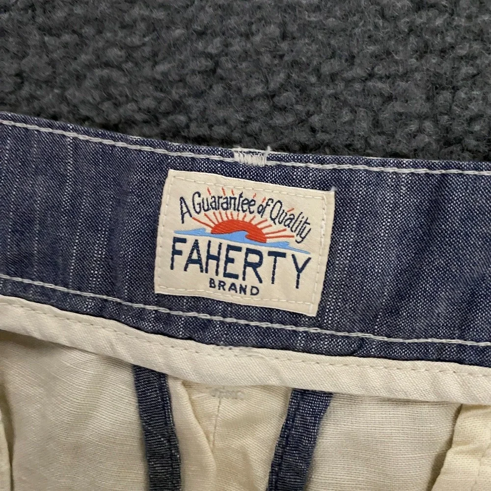 Faherty Malibu Shorts Mens size 40 Cotton Linen Chino Beach Preppy Yacht NWT